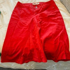 Cute bright red skirt!